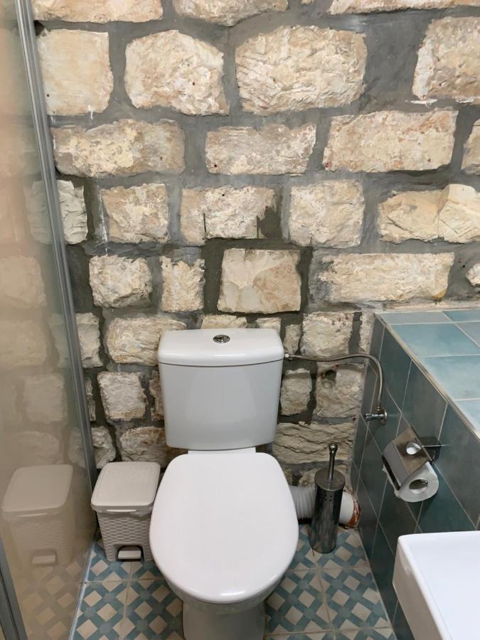 בית האבן העתיק מ-1885 עם מגונית פרטית בחצר Rosh Pinna Bagian luar foto